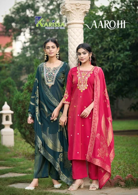 Aarohi By Karissa Viscose Roman Bulk Kurti With Bottom Dupatta Orders In India
